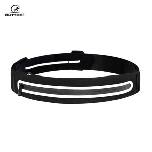 Outtobe Sports Bag Multi Functional Sports Waist Bag Adjustable Running Pouch Runners Belt Workout Waist Bag Elastic Belt Reflective Strip Slim Phone Holder Fanny Pack Waterproof Running Belt For Workout Gym Cycling