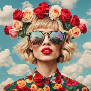 BILIBILI | Oil Painting By Numbers Kits Floral Sunglasses Lady Portrait Number Drawing Canvas DIY Pictures By Numbers Home Decor