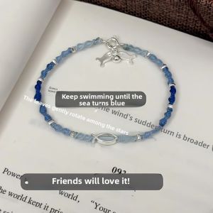 Handcrafted Deep Sea Fish Bracelet DIY Material Kit Blue Small Fish Rope Bracelet Gift for Bestie Or Significant Other