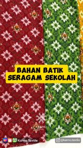 Kain Batik Seragam Sekolah SD/SMP/SMA BS01 Iklhas Beramal Warna Hijau/Biru/Kuning/Merah