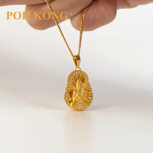 POH KONG 999/24K Yellow Gold Exquisite GuanYin Pendant