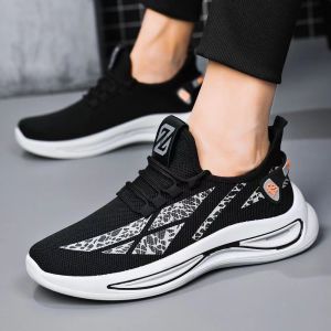 Mens Shoes Casual Sports Shoes Mens Summer Breathable Running Shoes Small White Shoes Elastic Ultra-light Running Shoes