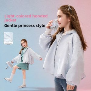 ASK JUNIOR | New Spring Light Color Lace Sweet Hooded Jacket for Girls