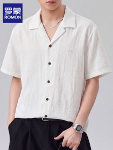 ROMON | Summer Thin White Short Sleeve Shirt Breathable