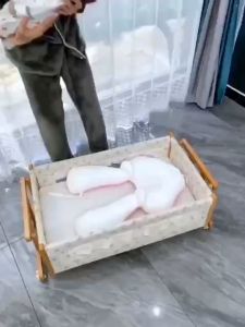 Gối chữ U cho bé sơ sinh chống giật mình chống méo đầu có dây rút điều chỉnh 3 đầu giúp bé sơ sinh ngủ ngon (0-15 tháng tuổi)
