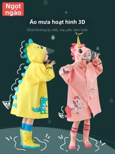 Childrens Raincoat Unicorn Dinosaur Pattern