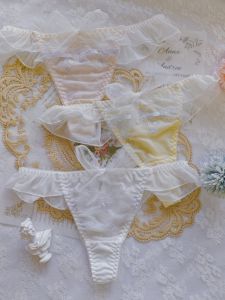 Quần Lót Nữ Thêu Lụa Băng Cạp Thấp Gợi Cảm Mùa Xuân 2024 Quần Lót Chữ T Thắt Nút Bướm Lớn Quần Lót Nữ Pure Desire