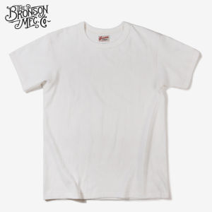 Rugged Bronson Retro American Style Short Sleeve T-Shirt Woven Heavyweight Cylinder Base Shirt Pure Color Youth Casual Wear