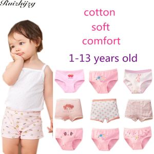 Ruizhijzg Hàng sẵn có 4pcs 1-13 năm công chúa bé gái đồ lót trẻ em bằng cotton mềm trẻ mới biết đi bé dễ thương mùa hè tóm tắt quần lót