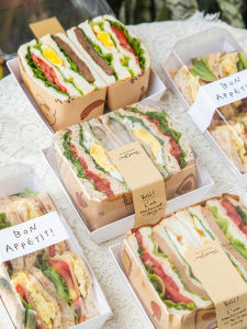 Zber Square Oil-Resistant Box White Bon Sticker for Baking Shops Kitchen Use Sandwich Burger Snowy Bride Picnic Packaging Box