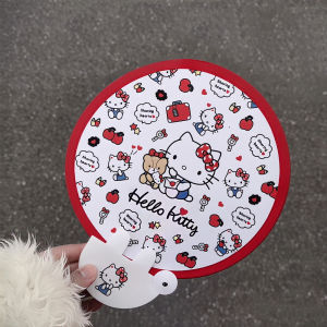 joytop | Genuine Hello Kitty Folding Reflective Hand Fans Sanrio Cute KT Cat Summer Collapsible Handheld Fan for Photography Gifts