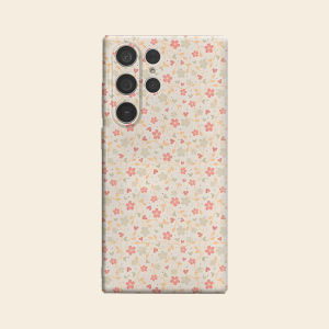 BILIBILI | beige ditsy floral leaf Luxury Fashion Full Lens Protective Case for Samsung Galaxy S26 S25 S24 A56 A36 Plus Ultra