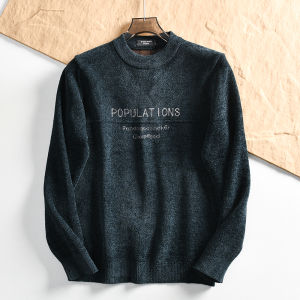 Áo Len Cổ Tròn Thêu Mềm Mại Ấm Áp Thời Trang Thu Đông Màu Trơn Đa Năng Cho Nam Áo Len Cardigan Dài Tay Thường Ngày Mùa Đông