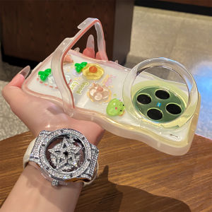 เคสโทรศัพท์แบบซ่อนรูปหนีบนกินเมฆแบบโปร่งใสพร้อมขาตั้งสองข้างสำหรับ Vivo X200 pro รุ่นใหม่ รุ่น S30 20 pro รุ่น S19 18