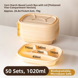 onlycook | Cornstarch Food Grade Microwave Safe Sectioned Meal Prep Box