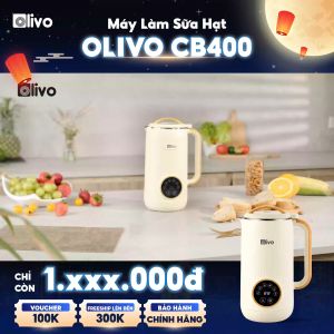 Máy Làm Sữa Hạt OLIVO CB400 PRO – Máy Xay Nấu Đa Năng – Nắp Inox 304 – Lưỡi Dao 10 Cánh – Dung Tích 600ML – Công Suất 750W