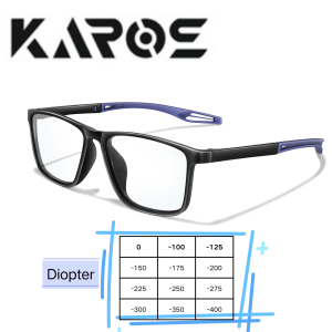 Karos Reading Glasses Blue Light Blocking Eyewear Flexible Frame Clear Vision Myopia 0 to -400 Degrees For Computer Office Study