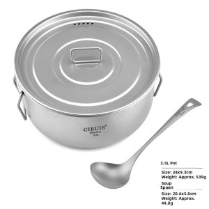 CIEUIS | Lightweight Portable Outdoor Long-Handled Titanium Spoon