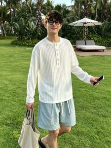 OUMULONG | Cool Breathable UV-Protective Mens Long Sleeve T-Shirt