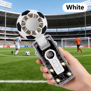 NEWSTYLE | 2026 Football Handheld Fan with Flashing Lights USB-Rechargeable Cold Compress Fan Neck Fan Foldable Transparent Design Mini Fan