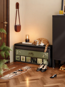 MEISD | Entrance Vintage Style Shoe Changing Stool with Storage
