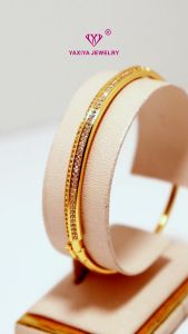 Yaxiya Gelang Bangle Wanita Permata Perhiasan Imitasi Lapis Emas 18K 144