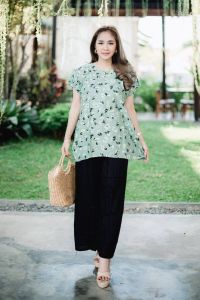 Alesha - VEZLY SET TUNIK Setelan Tunik Terbaru Rayon Premium Celana Kulot Airflow Set Long Tunik Wanita Muslimah Kekinian Setelan Tunik Terbaru Viral