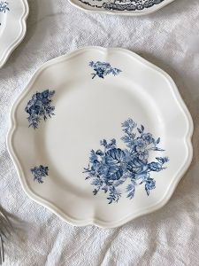 Zeteng Home Breakfast Plate New Elegant-looking Fat Reduction Salad Pasta French Retro High-end Ins Style Ceramic Dish Plate