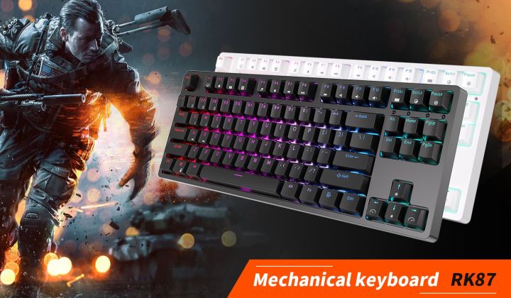 RK Royal Kludge RK87 Wired RGB Backlight Gaming Mechanical Keyboard 87 ...