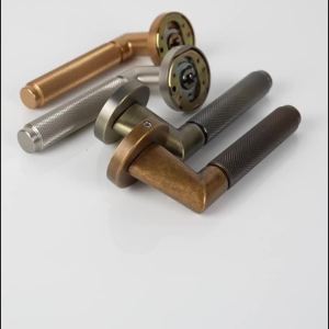 Viladepot Privacy Door Handle Knurled Handle Door Lock Hardware Door Lever Bedroom Bathroom Without Lock Cylinder