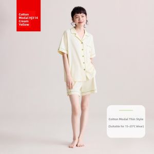 Hodo | Hodo Womens Summer Sleepwear Short Sleeve Modal Cotton Home Clothes Set Antibacterial Cool Feeling Comfortable Breathable