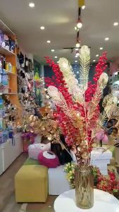 Cành rẽ quạt màu đồng 9 lá lông công lá táo đồng..cây giả trang trí dài 85cm trang trí siêu sang hàng nhập khẩu cao cấp Trùm Sỉ Gia Thành
