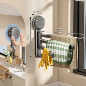 RORK | Suction Rotary Multihook Cloth and Towel Rack