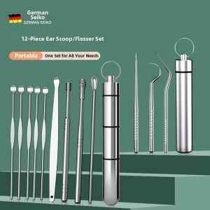 ANBEIQI | Portable Stainless Steel Toothpick And Ear Pick Holder