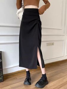 Váy Chữ a Màu Đen Cạp Cao Cho Nữ Mùa Thu 2025 Váy Midi Chữ a Ôm Sát Eo Cao Thiết Kế Nhỏ Gọn Váy Công Sở Phong Cách Hàn Quốc