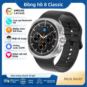 Đồng Hồ Thông Minh Galaxy Watch 8 Classic 2025 Mới 47mm AMOLED Dành Cho Nam Tích Hợp GPS NFC Bluetooth Gọi Điện Theo Dõi Thể Dục Thể Thao Theo Dõi Sức Khỏe