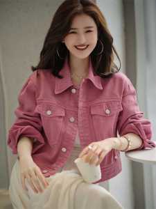 Short Spring and Autumn Denim Jacket Womens Fashionable Small Easiest for Match Casual K-style Loose Thin Jacket Tup Cardigan