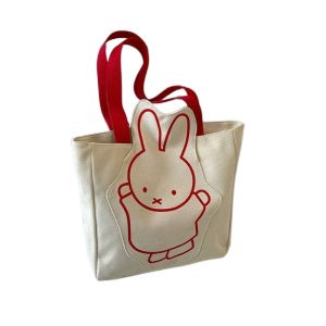 Miffy | Simple Miffy Bunny Cute Creative Cartoon Pattern New Fashion Large Capacity Storage Handheld Portable Single-Shoulder Canvas Bag