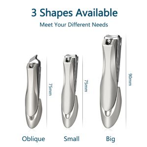 TOGEWITHU Nail Clippers with Catcher Anti-splash Fingernail Toenail Cutter Manicure Tools Nail Trimmer with Nail File Sharp and Durable