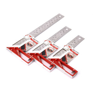 Kapro Stainless Steel L-Square Hole Ruler 45 Degrees 90 Degrees Woodworking Ruler Marking Steel Ruler Scribing Goniometer