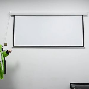 จอโปรเจคเตอร์ไฟฟ้า 16:9 หน้าจอชุดชื่อ รีโมทคอนโทรล 3 ขนาดเลือก มีนิ้ว 84/100