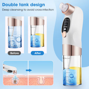 Electric Blackhead Remover Vacuum Pore Cleaner with 3 Modes & 6 Heads Water Bubble Spray MoisturizingFacial Skin Care Device