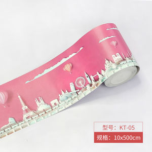 Childrens Room Cartoon Tile Mosaic Waterproof Moisture-proof Wall Paper Self-adhesive Bathroom Floor Line