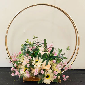 Wedding Decoration Iron Art round Ring Stage T-Stage Outdoor Pathway Guide Grassland Decorative Scenarios Flower Stand