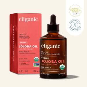 [CLIGANIC] Dầu dưỡng hữu cơ Jojoba Oil USDA Organic chai 118ml 4oz có hộp - Dầu dưỡng ẩm cân bằng da dầu chắc khoẻ tóc da đầu tẩy trang dưỡng body