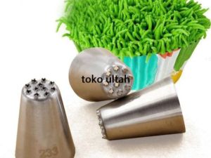 Spuit Rumput Stainless Import Tanpa Sambungan untuk Dekorasi Kue / Cupcake (Kuat dan Anti Karat)