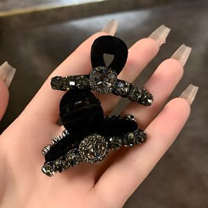 Kẹp Tóc Lông Cừu Cao Cấp Màu Đen Kẹp Tóc Nửa Đầu Kẹp Tóc Tai Bên Hông Phụ Kiện Tóc Thời Trang Cho Nữ Mẫu Mới Ra Mắt