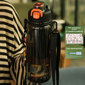 ShangTai Large Capacity Sports Water Bottle Plastic Portable Double Drink Cup for Men Outdoor Carry on Versatile Minimalist Design