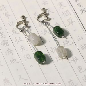 Mới Hoàn Thiện Thủ Công Mô Phỏng Ngọc Bích Lạnh Không Đối Xứng Trung Quốc Phong Cách Quà Tặng Phụ Kiện Thời Trang Mới Đính Đá