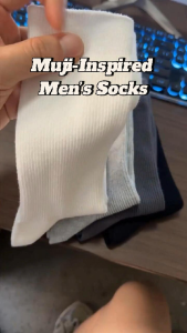 Japanese-Style Men’s Cotton Socks Value Pack | 4-Colour Set | Business Casual Crew Socks【Luckyhome】